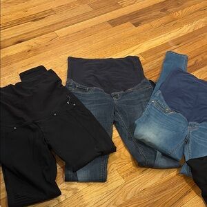 Maternity skinny jeans denim and black lot of 4